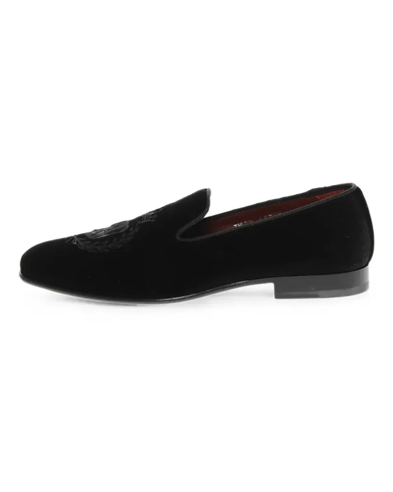 Corneliani embroidered velvet loafers - Schwarz Schwarz