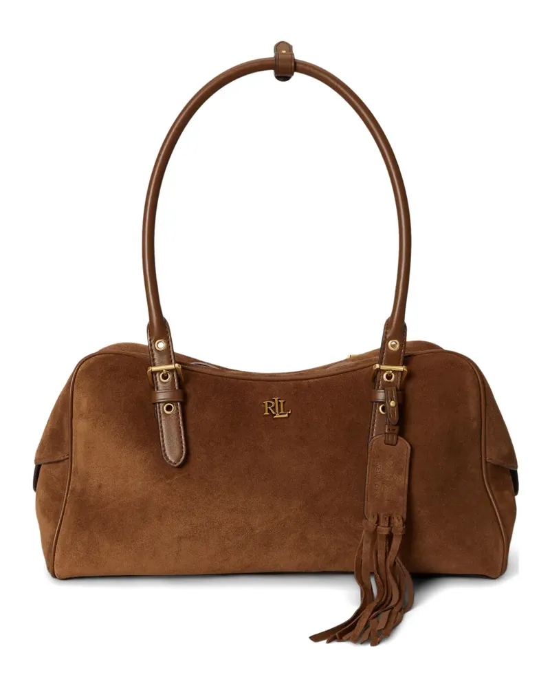Ralph Lauren Große Marcy Schultertasche aus Wildleder - Braun Braun