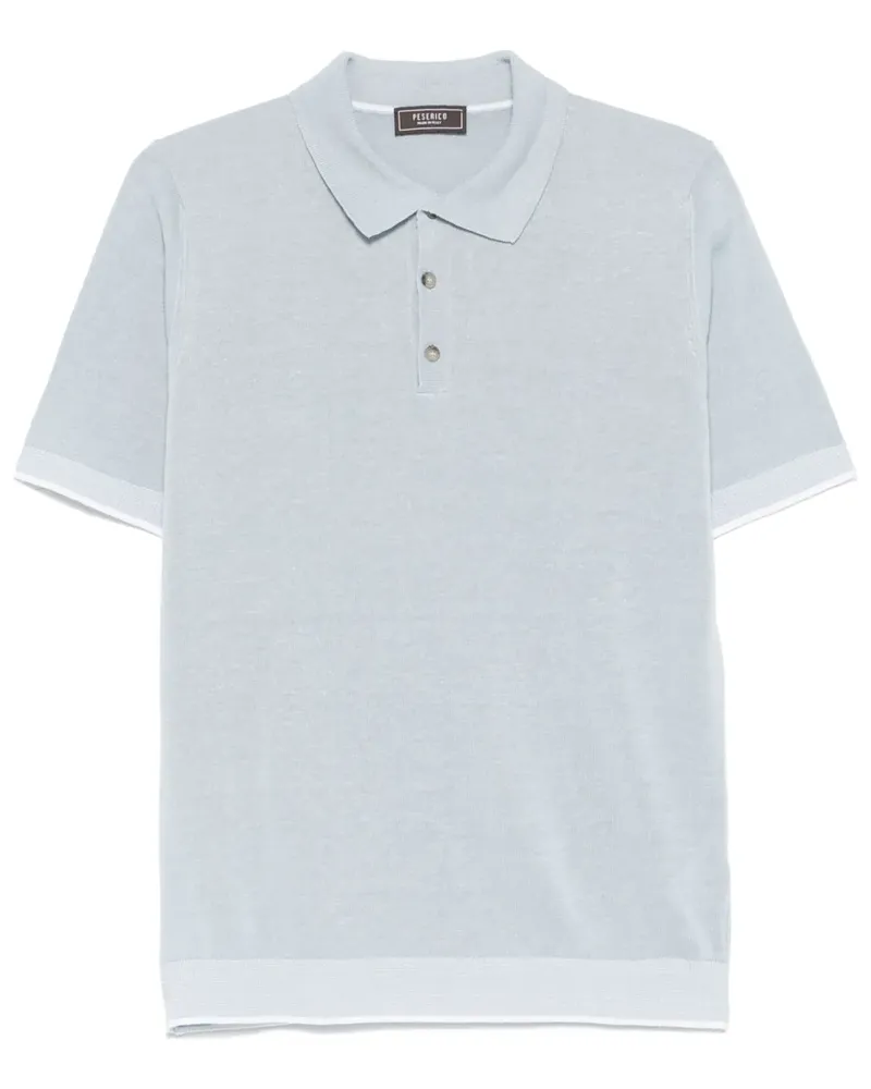 Peserico Poloshirt aus Krepp - Blau Blau