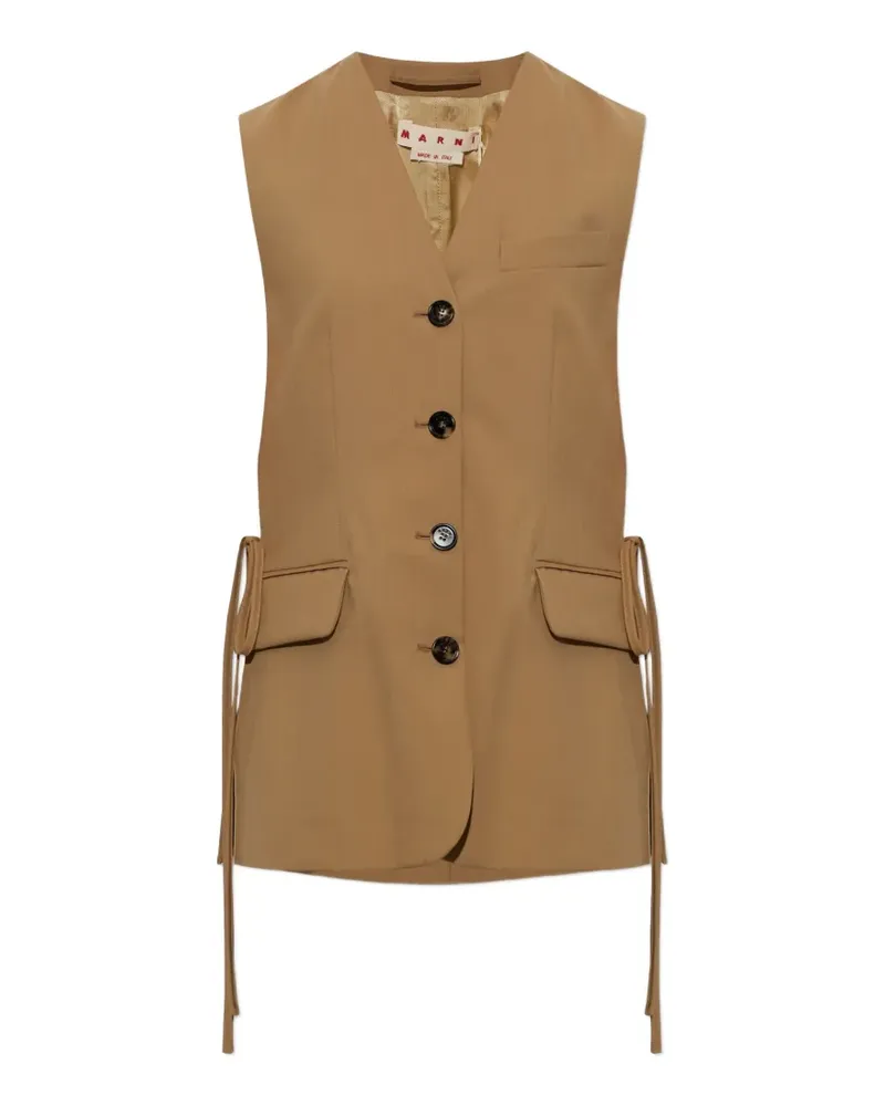Marni V-neck button-fastening vest - Braun Braun