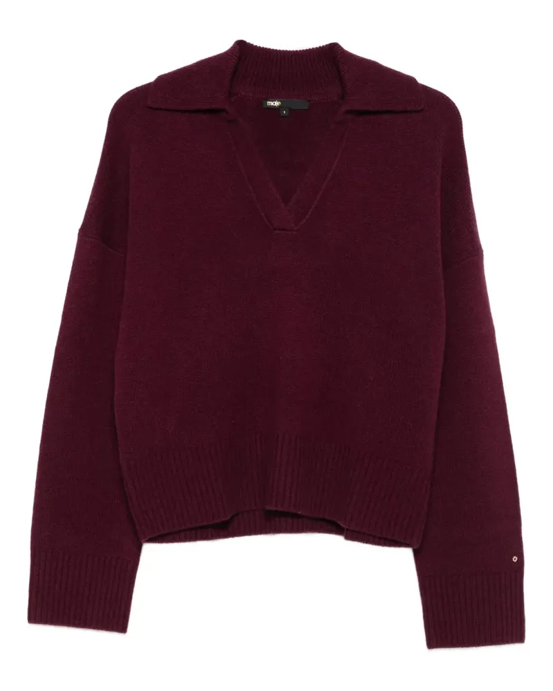 Maje Pullover mit V-Ausschnitt - Rot Rot
