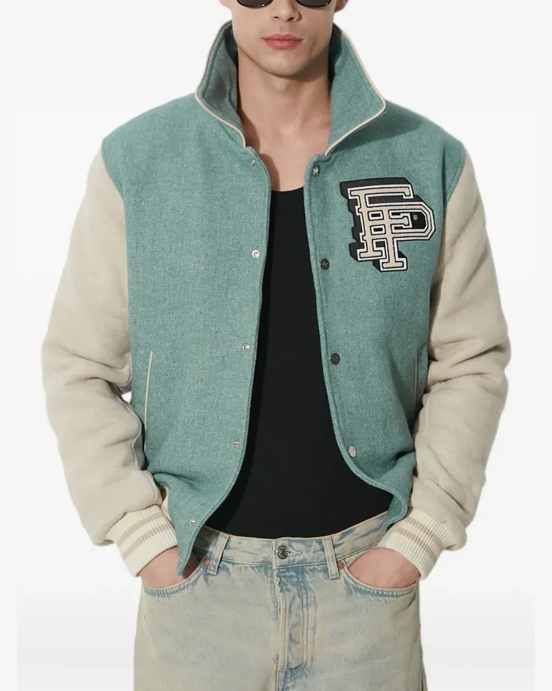 Filling Pieces Bomberjacke mit Kontrasteinsätzen - Grün Grün