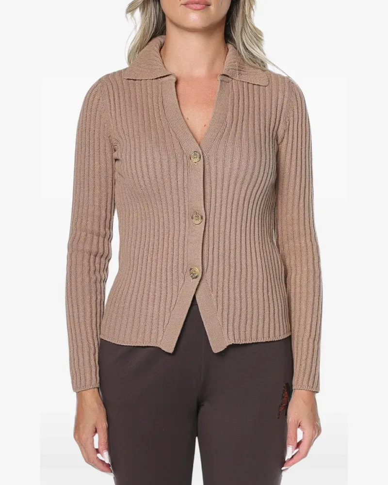 DKNY Gerippter Cardigan mit Knöpfen - Nude Nude