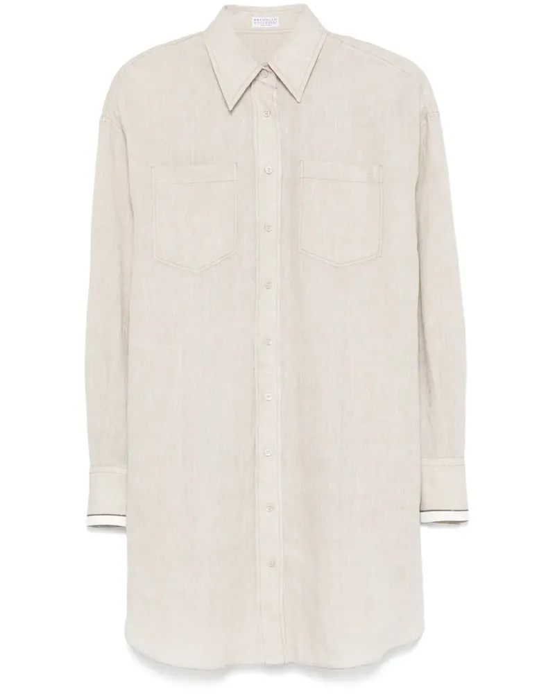 Brunello Cucinelli Hemd aus Leinen - Nude Nude