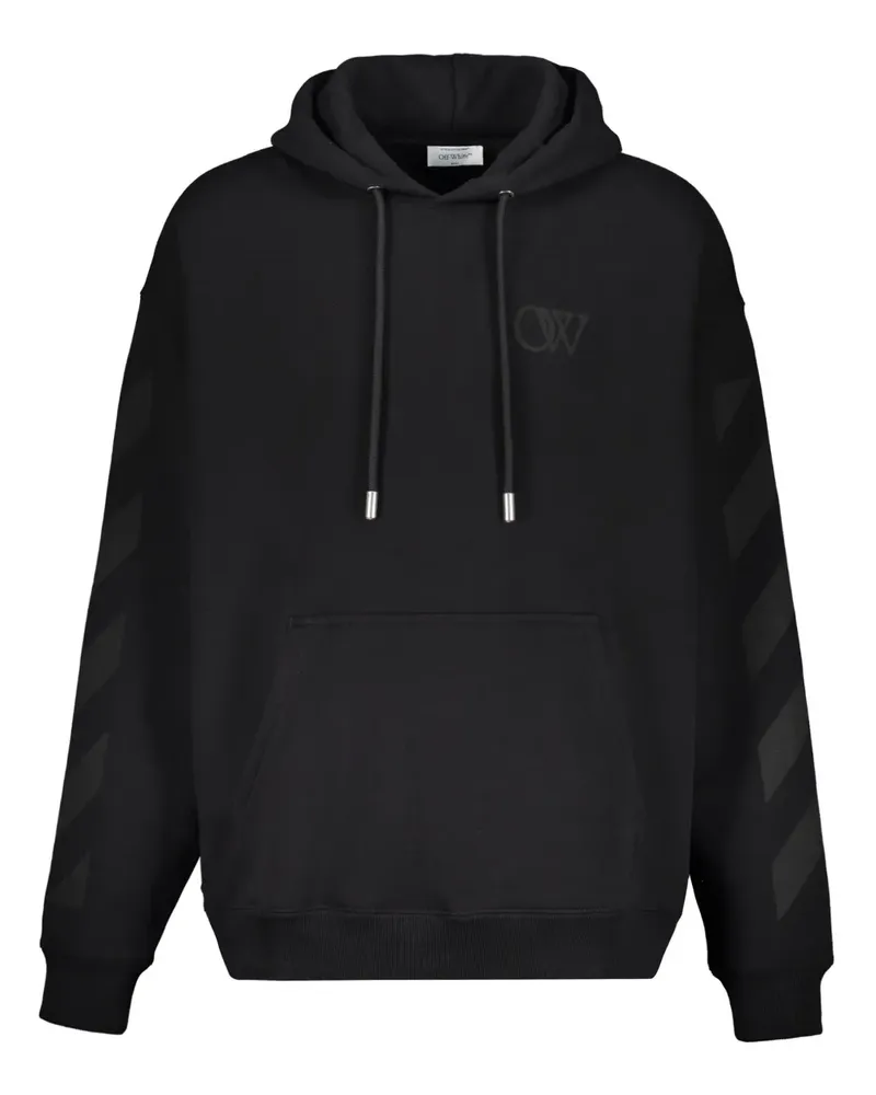 OFF-WHITE logo-print hoodie - Schwarz Schwarz
