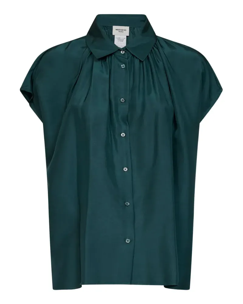 Max Mara Crine gathered silk shirt - Grün Grün