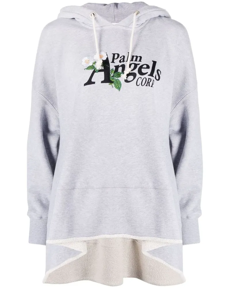 Palm Angels Poncho mit Logo-Print - Grau Grau