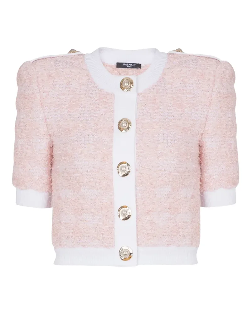 Balmain Klassischer Cropped-Cardigan - Rosa Rosa