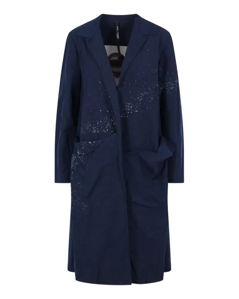 Maria Calderara paint-splatter notched-lapel coat - Blau Blau