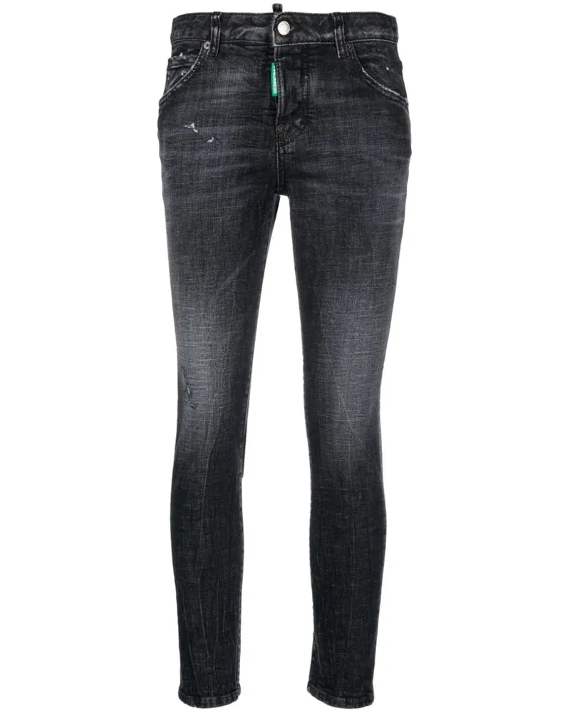 Dsquared2 Schmale Cropped-Jeans - Schwarz Schwarz