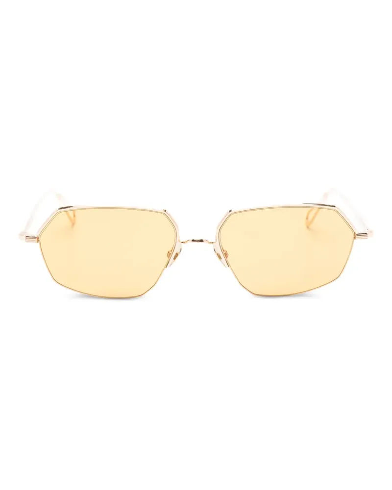 AHLEM Bagnolet Sonnenbrille mit geometrischem Gestell - Gold Gold