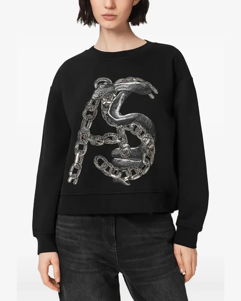 AllSaints Sweatshirt mit Pailletten - Schwarz Schwarz
