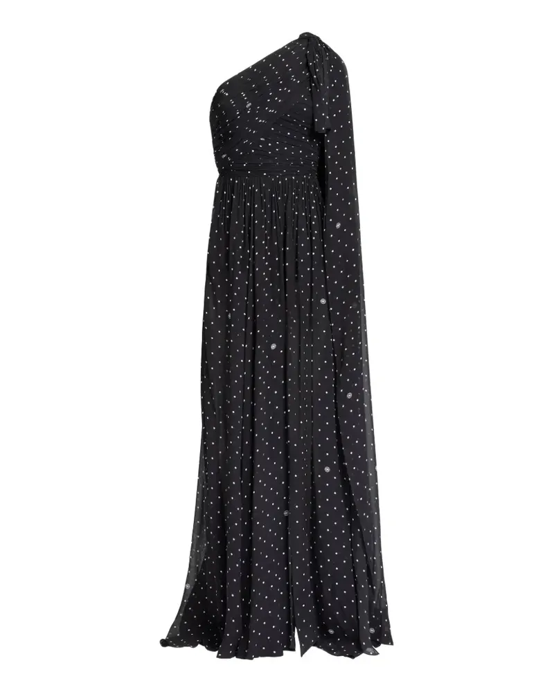 Elie Saab one-shoulder polka-dot maxi dress - Schwarz Schwarz