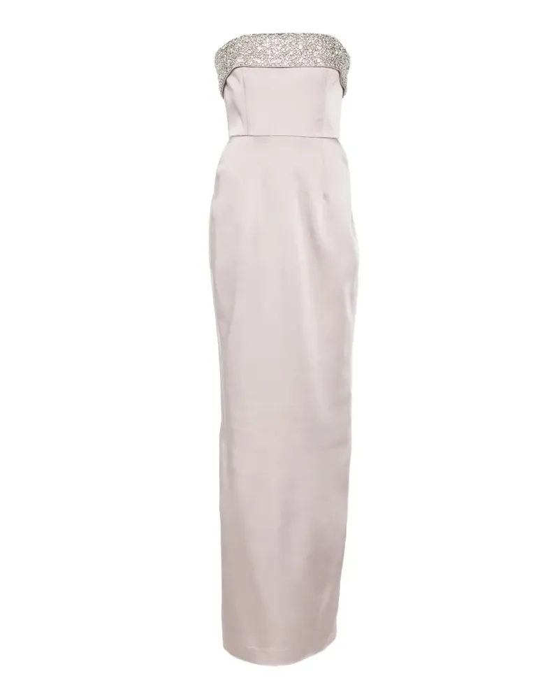 The New Arrivals Ilkyaz Ozel Rhea crystal-embellished maxi dress - Nude Nude