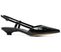 Ballerinas aus Leder - Schwarz