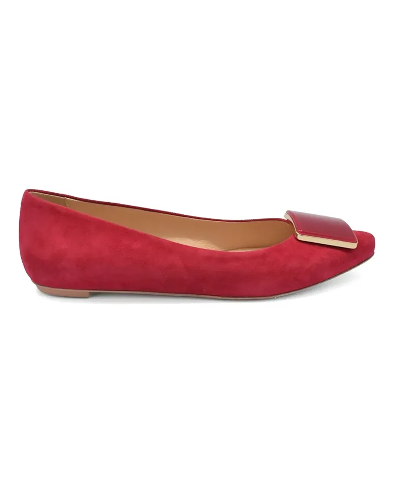 TOD'S square gem stone detail ballerina - Rot Rot