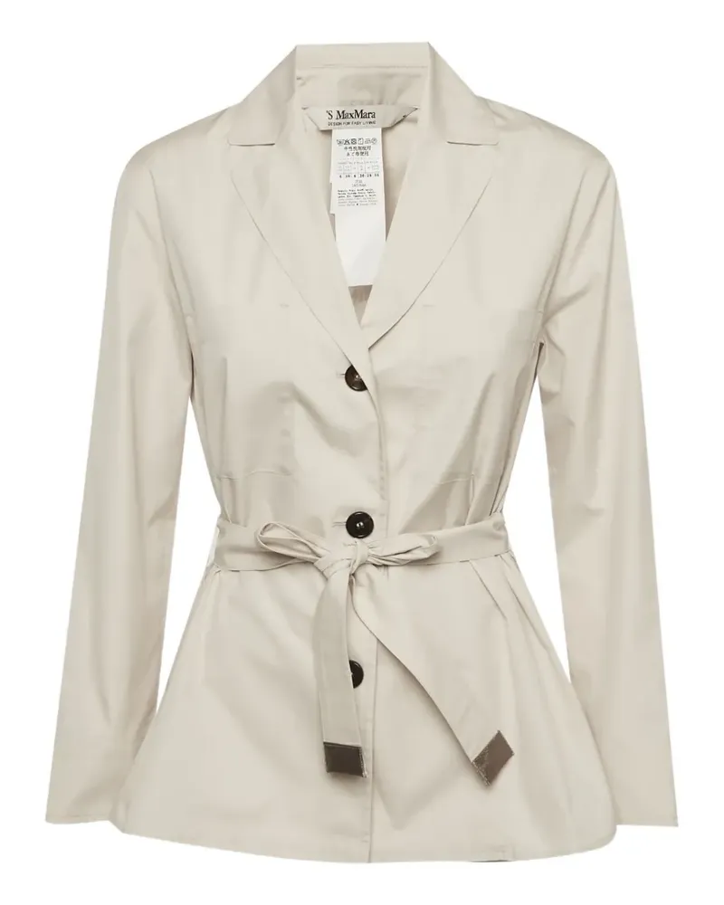 Max Mara Max Mara belted button-up cotton jacket - Nude Nude