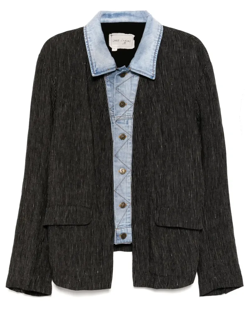 Greg Lauren Jacke mit Einsätzen - Schwarz Schwarz