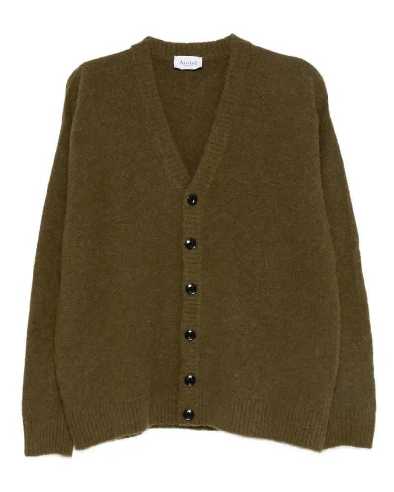 Amish Melierter Cardigan - Grün Grün