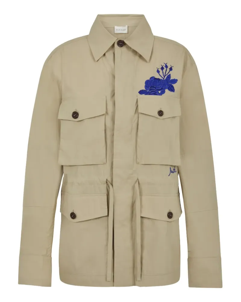 P.A.R.O.S.H. P.A.R.O H. Sahariana Hemdjacke mit Blumenstickerei - Nude Nude