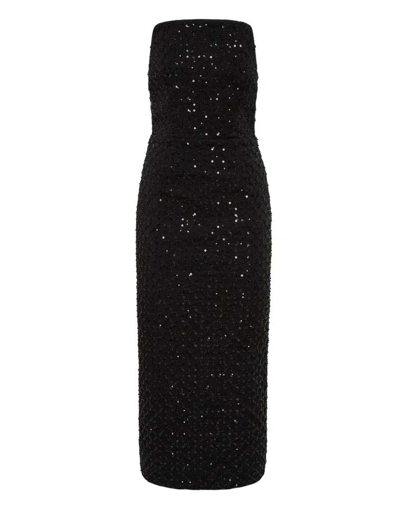 Rebecca Vallance Neve Midikleid mit Pailletten - Schwarz Schwarz