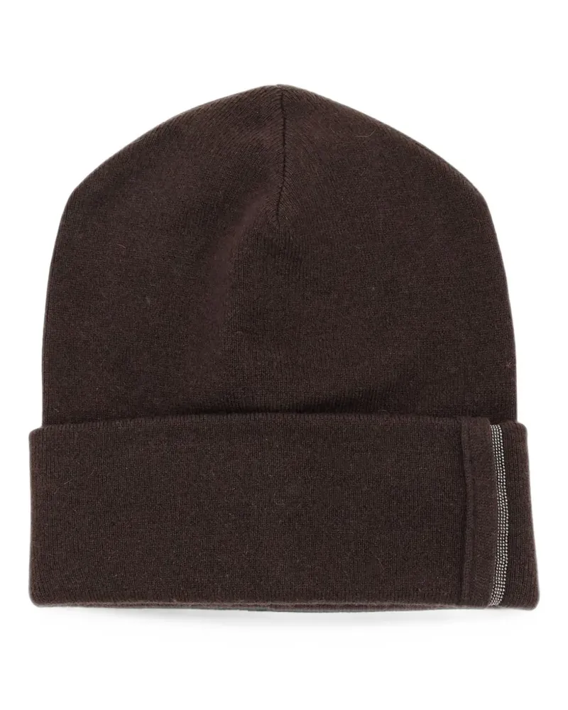 Brunello Cucinelli Monili-embellished beanie hat - Braun Braun