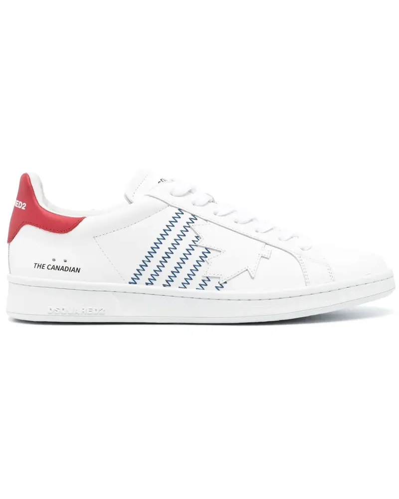 Dsquared2 Boxer Sneakers mit Kontrastnähten - Weiß Weiß