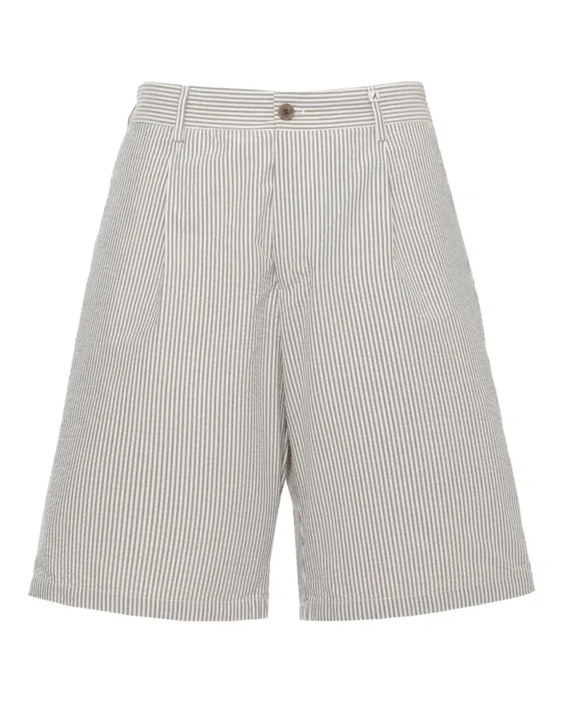 MYTHS striped cotton shorts - Nude Nude