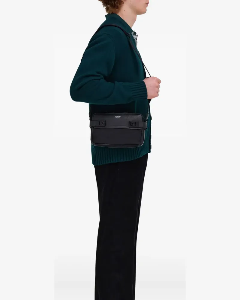 Ferragamo Schultertasche mit Gancini-Schnalle - Schwarz Schwarz