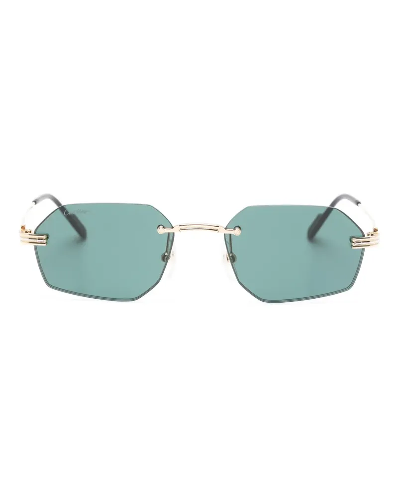 Cartier Signature C de Cartier geometric-frame sunglasses - Gold Gold