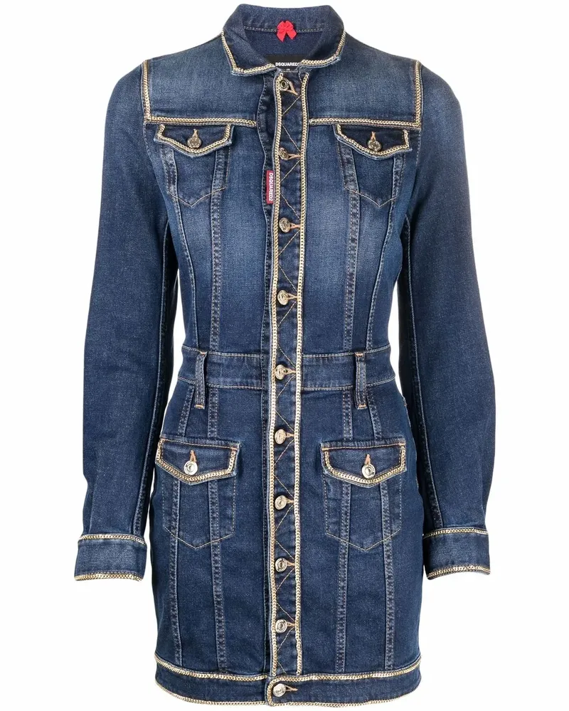 Dsquared2 Tailliertes Jeanskleid - Blau Blau