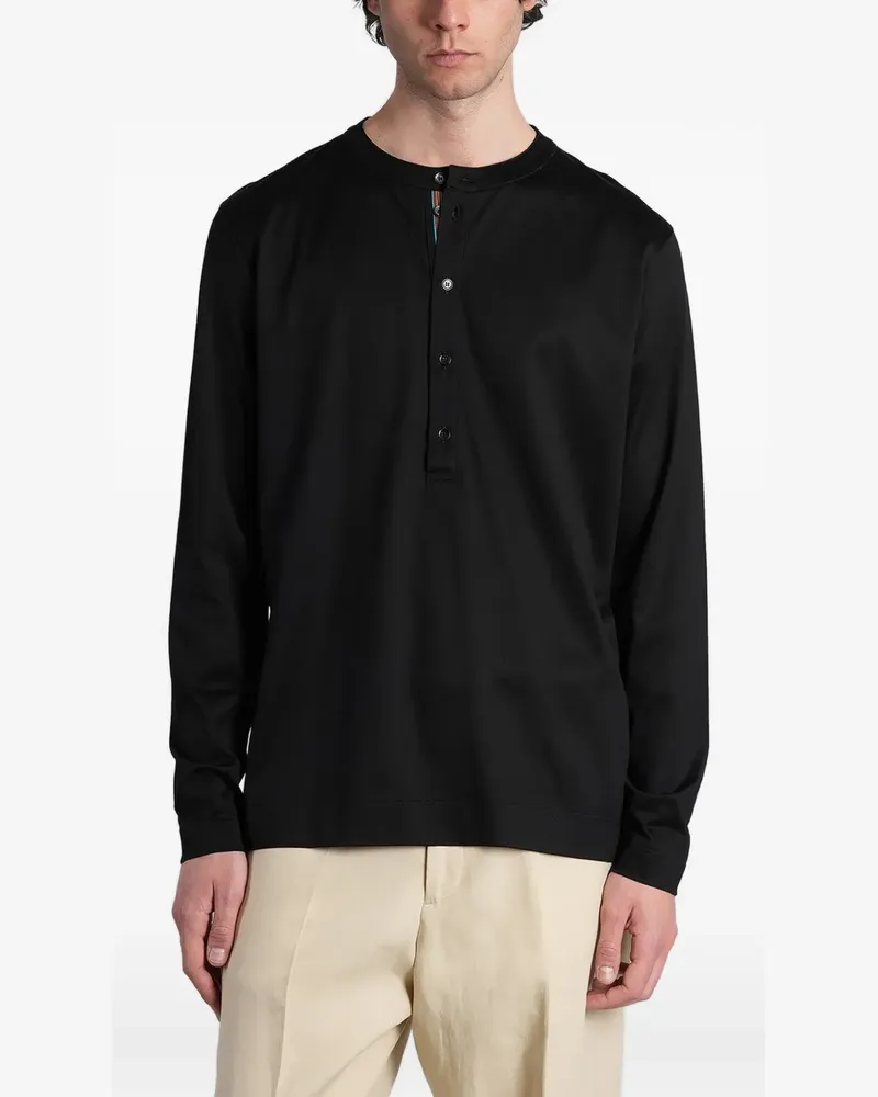 Paul Smith Artist Stripe Henley-Pullover - Schwarz Schwarz