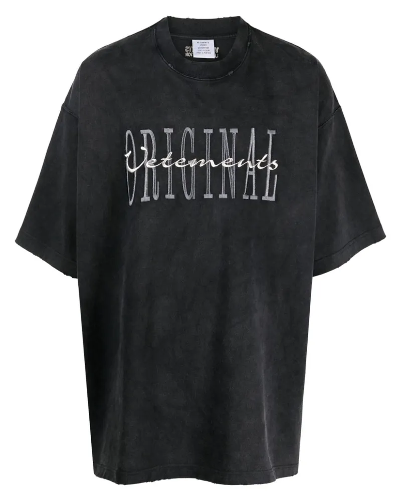 VETEMENTS T-Shirt mit Logo-Print Grey