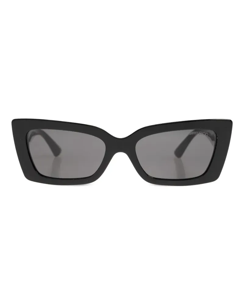 Jimmy Choo logo rectangle sunglasses - Schwarz Schwarz