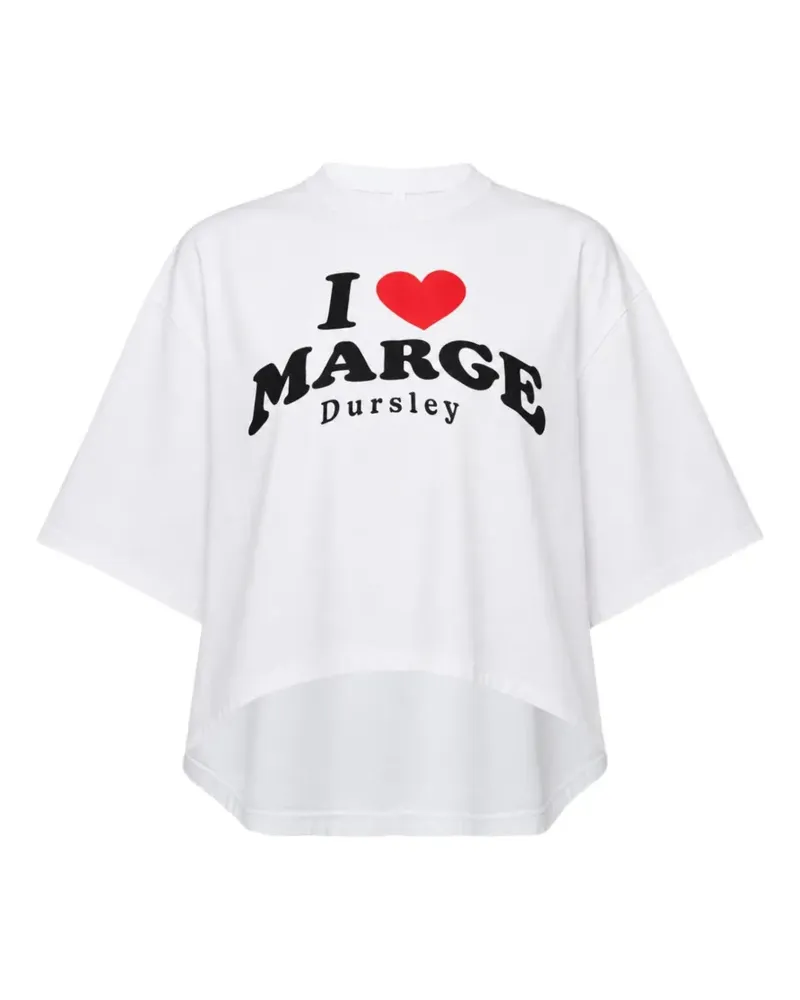 Doublet Asymmetrisches I Love Marge Dursley T-Shirt - Weiß Weiß