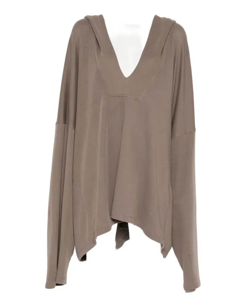 Rick Owens long-sleeve kaftan hoodie - Braun Braun