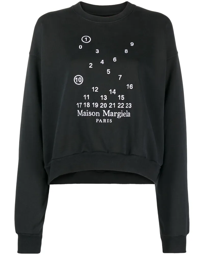 Maison Margiela Sweatshirt mit Nummern-Motiv Schwarz