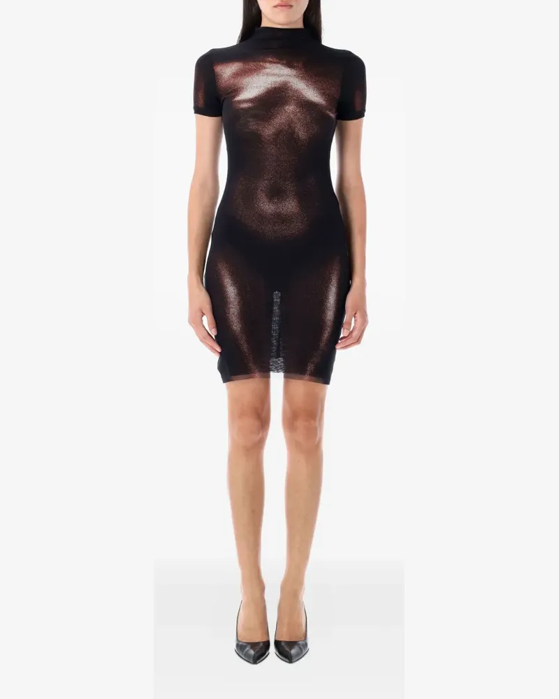 Jean Paul Gaultier Minikleid mit Mesh-Print - Braun Braun