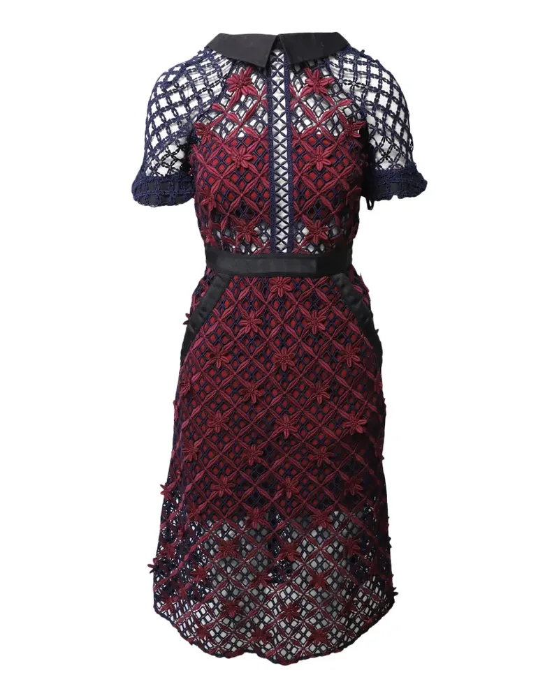Self-Portrait lace flower midi dress - Rot Rot