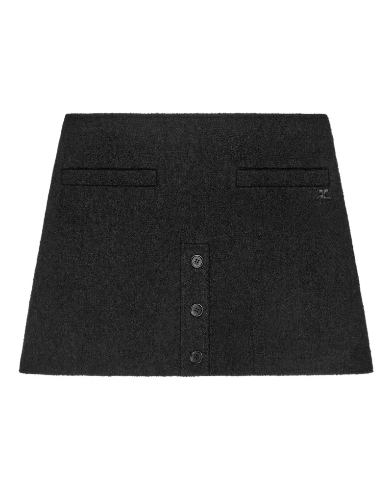 Courrèges Minirock mit Knöpfen - Schwarz Schwarz