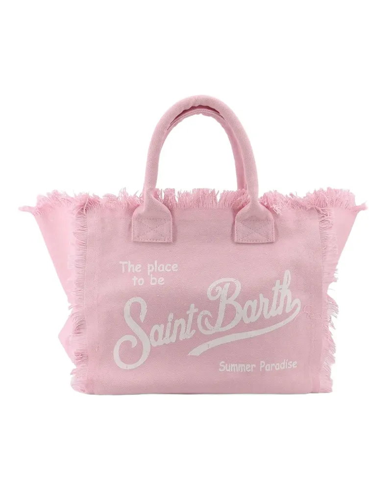 MC2 Saint Barth fringed logo-print shoulder bag - Rosa Rosa