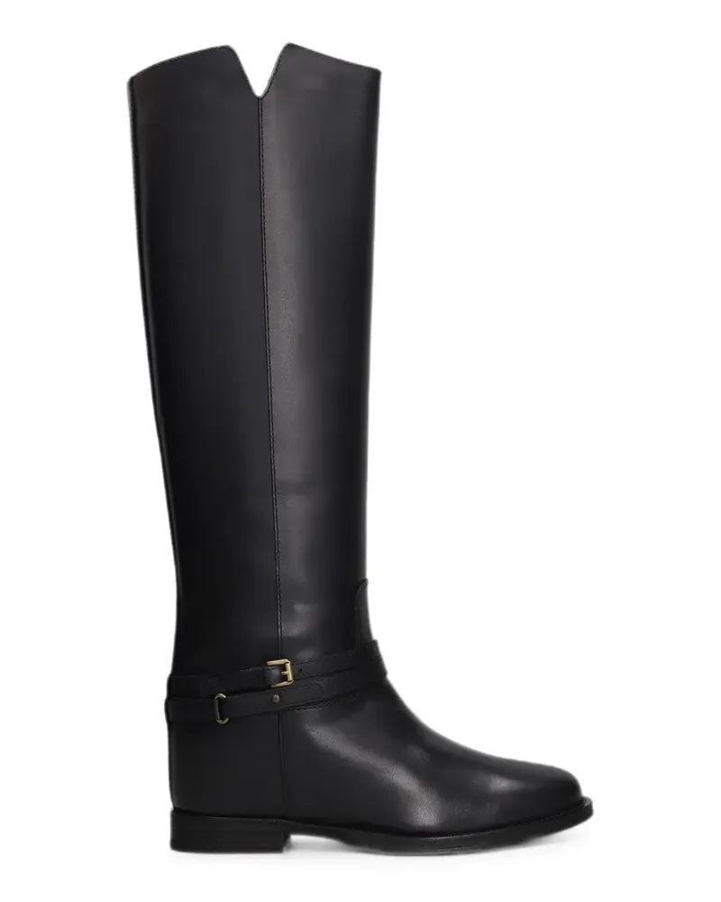 Via Roma 15 buckle-strap leather boots - Schwarz Schwarz