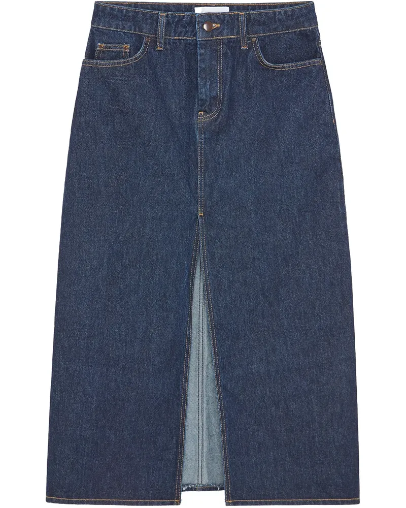 16ARLINGTON Ille Jeans-Midirock mit Schlitz - Blau Blau