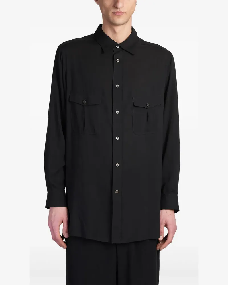 Yohji Yamamoto Hemd mit klassischem Kragen - Schwarz Schwarz