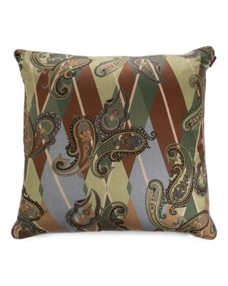 Etro Pegasus paisley-print cushion - Blau Blau