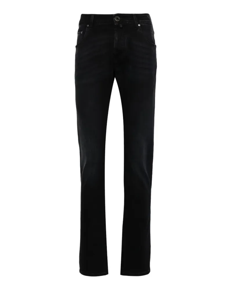 Jacob Cohën Ausgeblichene Slim-Fit-Jeans - Schwarz Schwarz