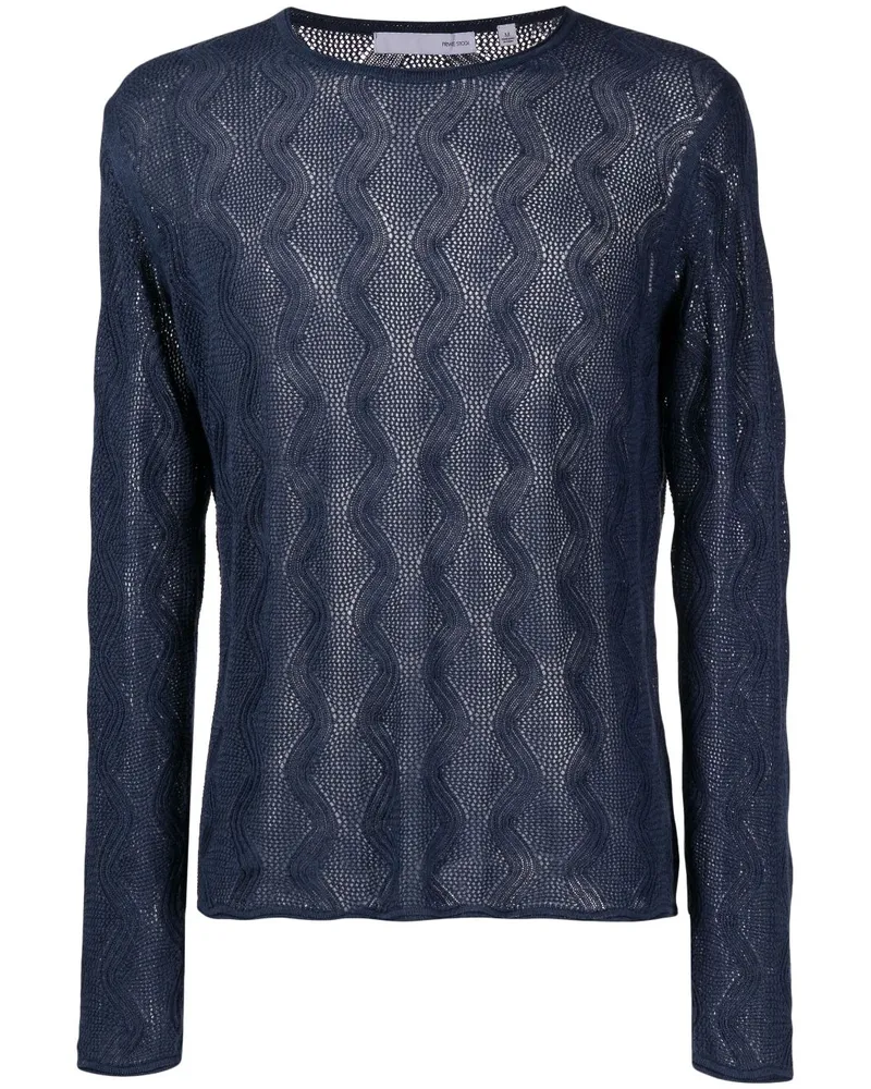 PRIVATE STOCK The Cambon Pullover mit Wellenmuster Blau