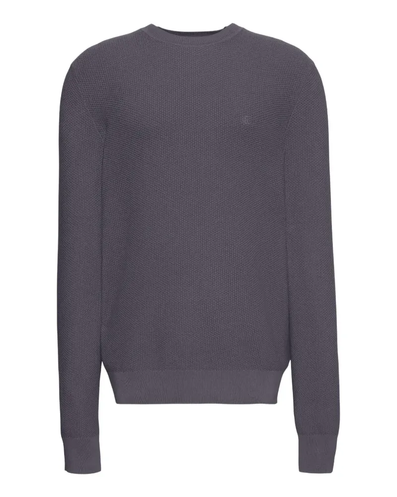 Calvin Klein waffle-knit logo-embroidered sweater - Grau Grau