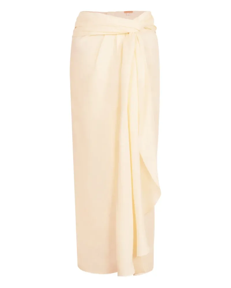 Johanna Ortiz Captivation draped midi skirt - Nude Nude