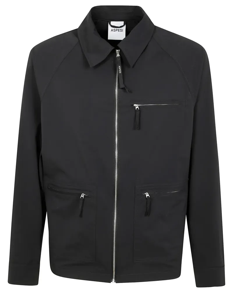 ASPESI Hemdjacke mit Reißverschluss - Schwarz Schwarz